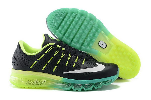 Mens Air Max 2016 Leather Green Black White Low Price
